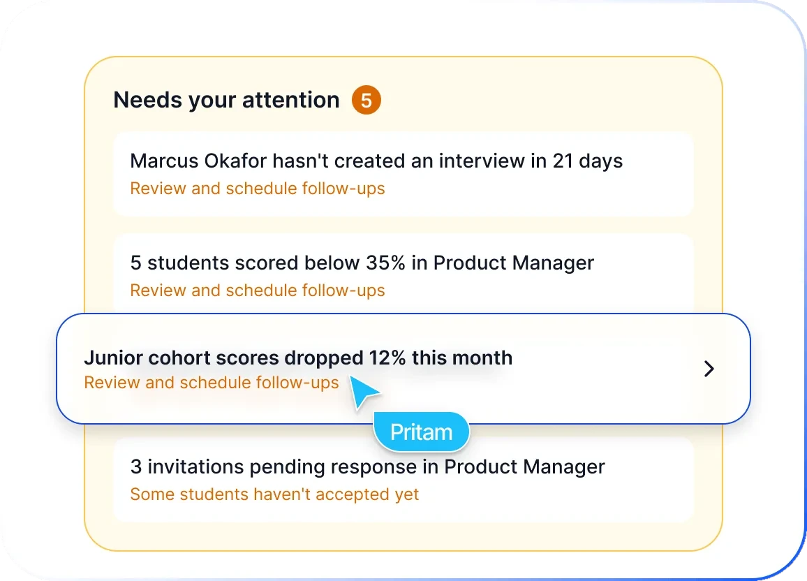 Training interview management