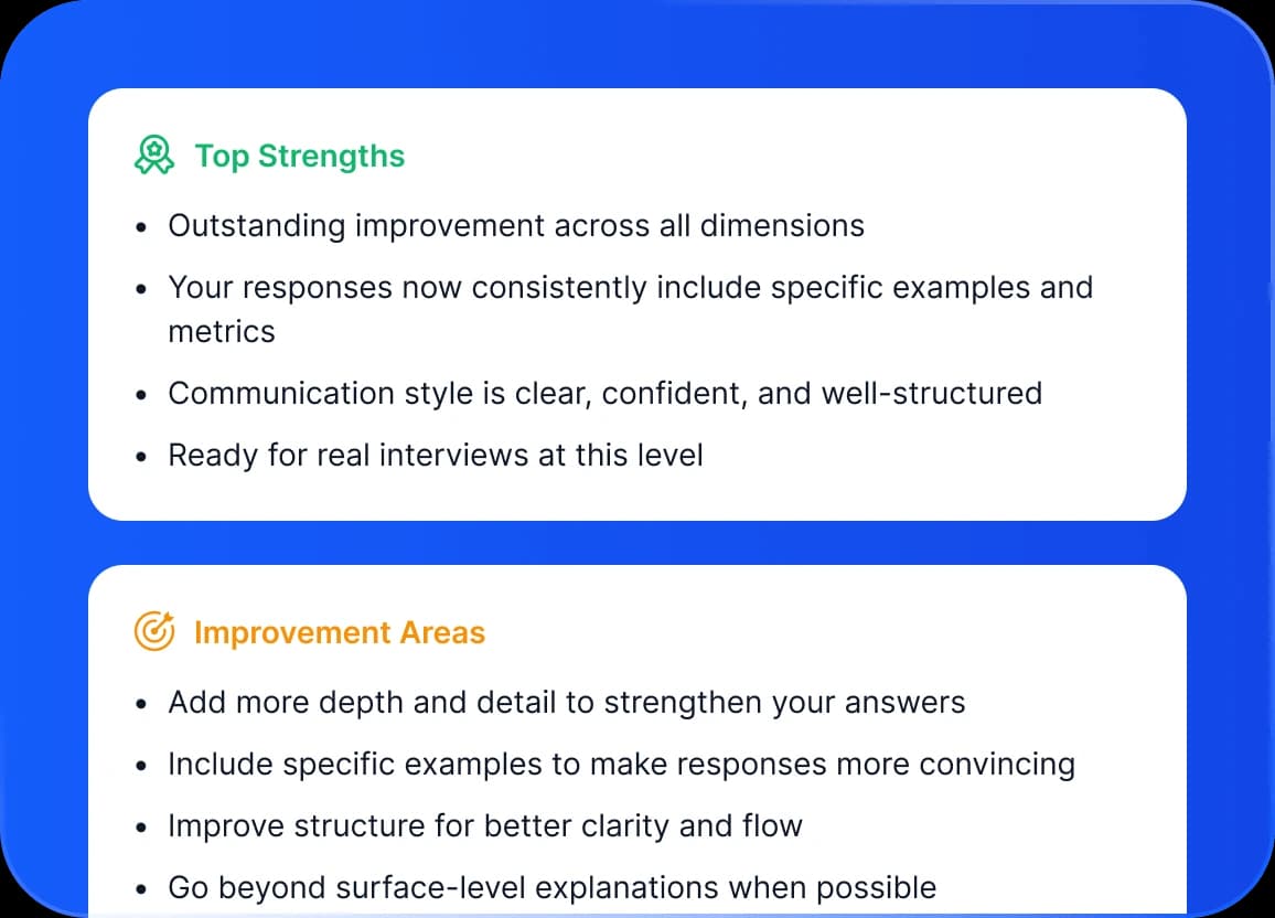 Training interview feedback